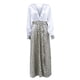 thumbnail image 5 of Vestido largo dividido de manga larga con costura de dos colores y escote en V profundo para mujer informal a la moda Fridja  NMB5266, 5 of 8