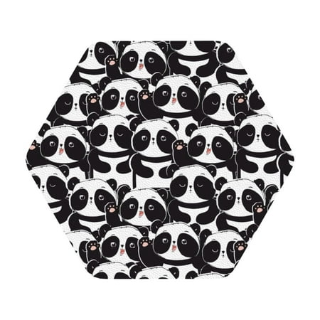 

Disketp Panda Funny Coasters 6 Pcs Leather Coasters with Holder Perfect Housewarming Hostess Gifts Protect Furniture from Water Marks Scratch and Damage