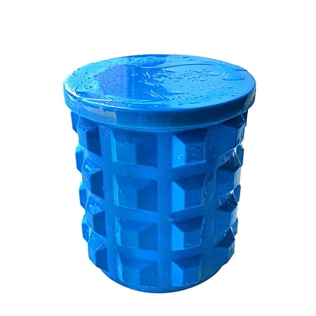 Space Saving Portable Large Ice Cube Maker Mold Silicone Wine Chilling Bucket with Lid Ice Chips Chamber Cooking