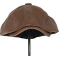 thumbnail image 2 of CoCopeaunts PU Leather Newsboy Cap Solid Octagonal Hat Men Women Detective Hats Retro Flat Caps Unisex Four Seasons Baker Boy Hat, 2 of 7
