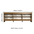 thumbnail image 3 of Madesa Media Console TV Stand Entertainment Center with 6 Shelves and Cable Management for 65, 75 Inch Television Living Room and Bedroom Modern Wooden - Rustic, 3 of 5