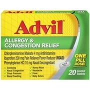 6 Pack - Advil Allergy & Congestion Relief Tablets 20 Tablets