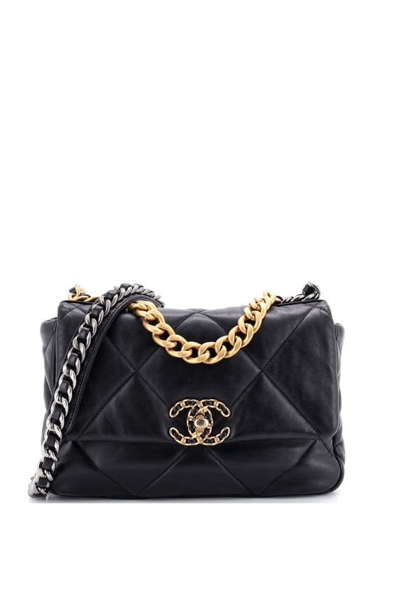 Pre-Owned 19 Flap Bag Quilted Stitched Lambskin Medium By Rebag