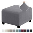 thumbnail image 4 of relayinert Stretch Ottoman Cover High Elastic Skin Friendly And Breathable Easy To Install Square Ottoman Cover Light coffee S, 4 of 6