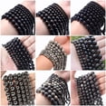 thumbnail image 4 of Nvzi Cuentas sueltas de 10 mm, accesorios de joyería para bricolaje, cuentas de hilo personalizadas, pulsera semiacabada negra esmerilada, collar, accesorios de joyería, 4 of 5