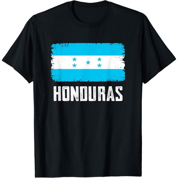 Honduras Flag Vintage Distressed Retro T-Shirt for Men and Women Patriotic Central American Pride Graphic Tee