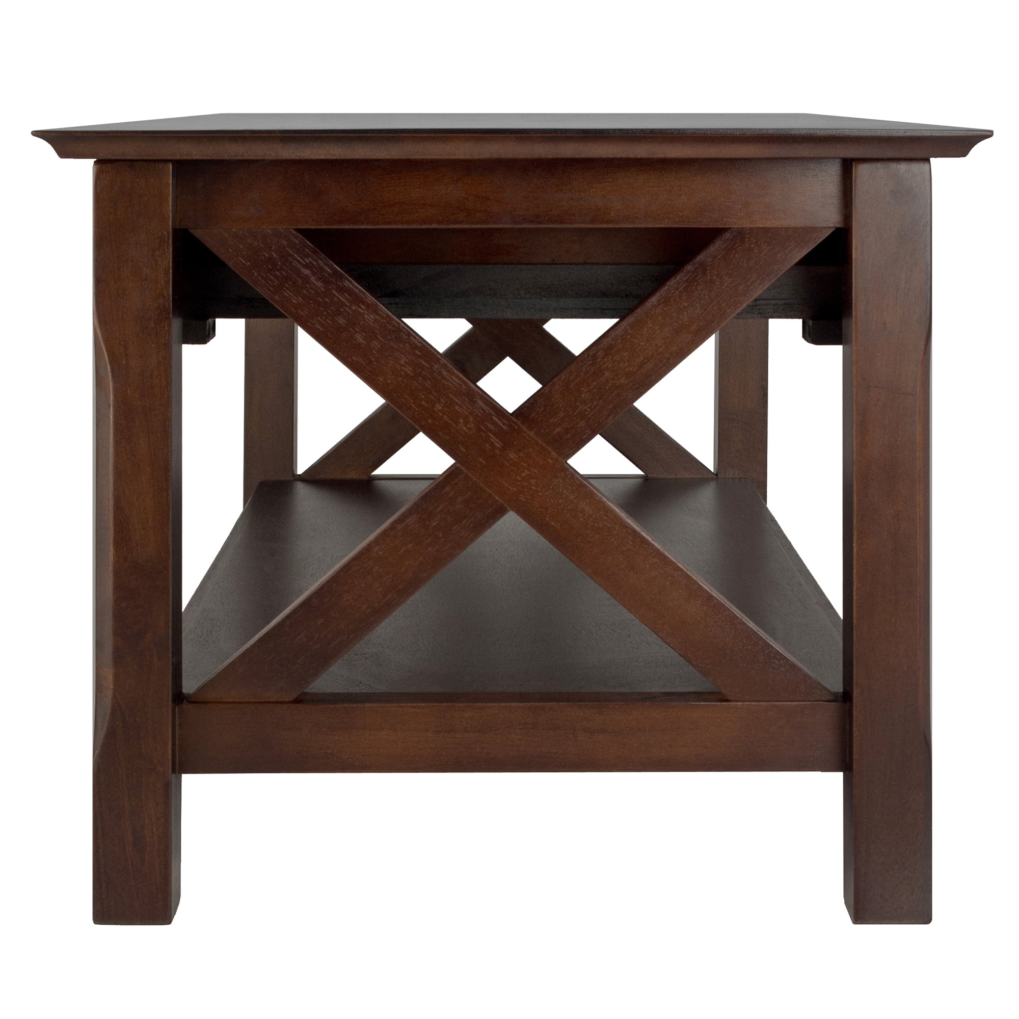 Winsome Wood Xola X Panel Coffee Table with Drawers, Cappuccino