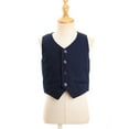 thumbnail image 4 of Runhomal Kids Boys 4 Buttons Single Breasted Formal Tuxedo Vest Suit Jacket Gentleman Waistcoat for Navy Blue 8, 4 of 7