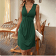 thumbnail image 1 of Elegante vestido de Color liso para mujer, sin mangas, hombros descubiertos, cuello en V, Sexy, Delgado, fiesta de verano, 1 of 4