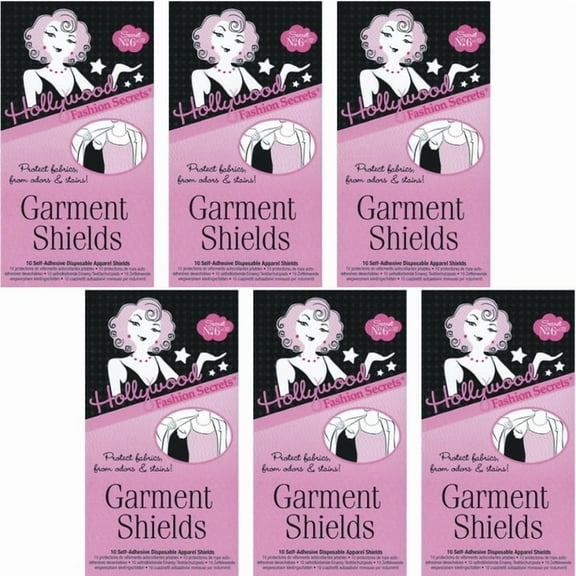 Bundle of 6 Packs - Hollywood Fashion Secrets Self-Adhesive Disposable Garment Shields (10 Pack)