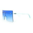 thumbnail image 6 of Oversize Rimless Shield Square Rectangle Large Sunglasses All Blue, 6 of 8