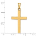 thumbnail image 2 of 14k Solid Gold Beveled Religious Faith Cross With Square Tips High Polish 36x17.5mm Wide Pendant Necklace for Women, 2 of 2
