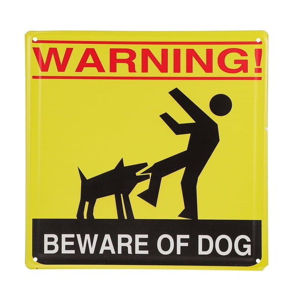 KAKOWELY Beware of Dog Sign 1Pc Beware of Dog Sign Garden Warning Sign Caution Dogs Sign Tinplate Painting11.81"X11.81"X0.01"