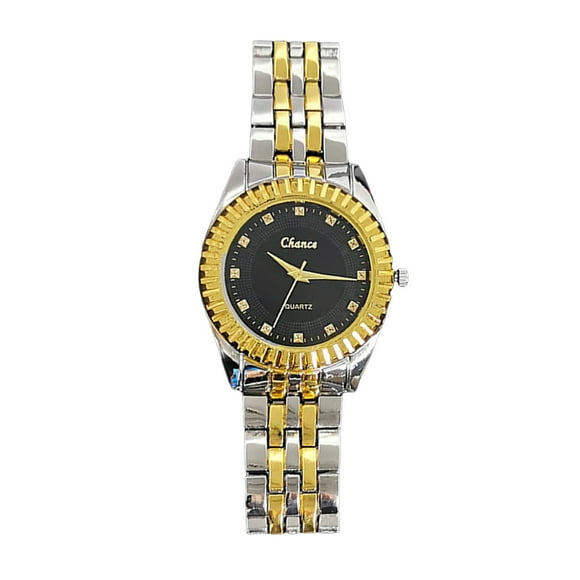 Quartz Movement Watches Couple Quartz Watch Round Dial Alloy Strap Unisex No Delay Time-checking Business Wristwatch Couple Watches Set