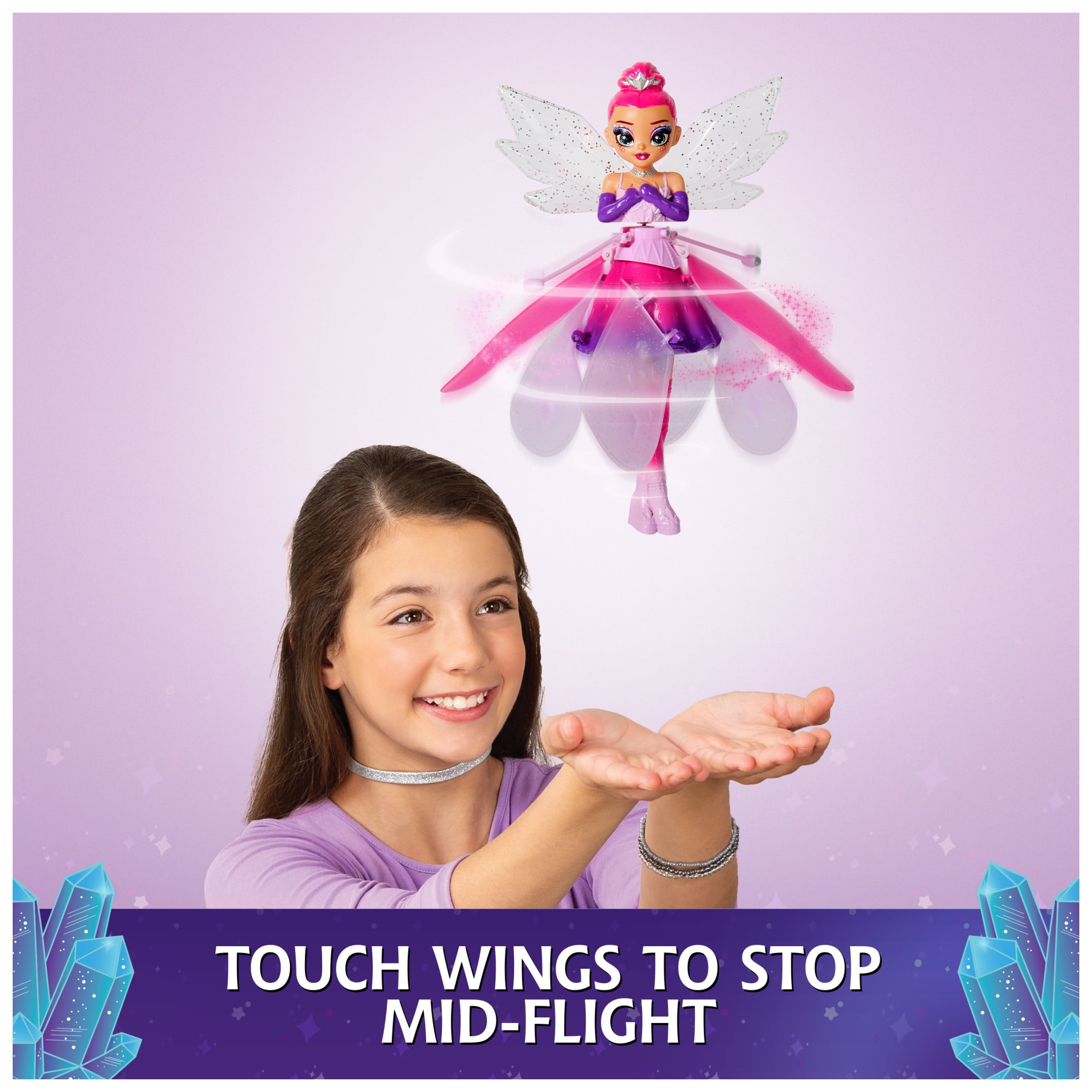 Crystal Flyers, Magical Flying Doll with Crystal Wings, Interactive Kids Toys for Ages 5 and up  (图4)
