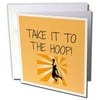 3dRose take it to the hoop, basketball picture, orange background - Greeting Card, 6 by 6-inch