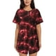 thumbnail image 1 of Fotbe Red Line Conjunto de Pijama Estampado para Mujer, 2 Piezas, Ropa de Dormir con Camiseta de Manga Corta y Shorts Suaves-Medium, 1 of 6