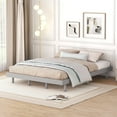 thumbnail image 5 of PAPROOS Wood Platform Bed, Queen Size Platform Bed Frame with Sturdy Wooden Slats and Solid Wood Legs, Modern Bedroom Furniture Queen Bed Frame, No Box Spring Needed, Gray, 5 of 10