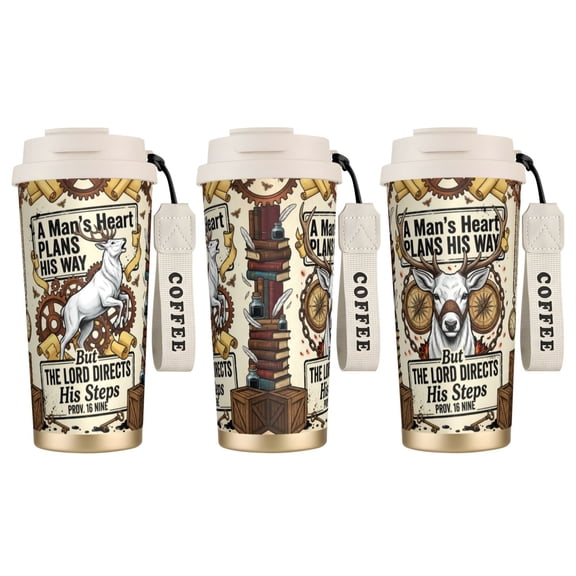 1pc Christianity thermos, 18oz Shabby Chic Floral Mug, Spiritual Surprise Gift, Leak-proof