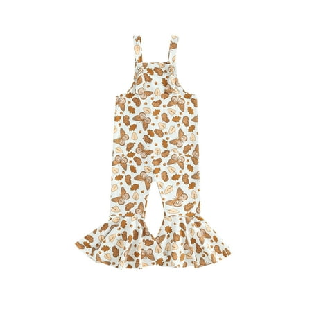 

Toddler Baby Girl Halloween Dungarees Romper Pumpkin Bell Bottom Jumpsuit Cute Overalls Flared Pants Outfit