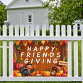 thumbnail image 2 of Thanksgiving Turkey Banner Colorful Leaves Pumpkin Decoration Rustic Party Decoration for Friendsgiving Celebration Autumn Gathering Indoor Event, 2 of 9