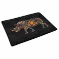 thumbnail image 2 of MKHERT Rhinoceros Silhouette with Flower Ornament Doormat Rug Home Decor Floor Mat Bath Mat 30x18 inch, 2 of 3
