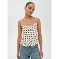 thumbnail image 4 of Womens Polka Dot Satin Tank Tops Cowl Neck Tie Back Sleeveless Shirt Color M, 4 of 9