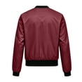 thumbnail image 6 of Perfectbot Women's Classic Bomber Jacket, Zip Up Lightweight Windbreaker with Ribbed Collar Cuffs Hem, 6 of 7