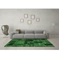 thumbnail image 3 of Ahgly Company Indoor Round Oriental Emerald Green Modern Area Rugs, 7' Round, 3 of 4