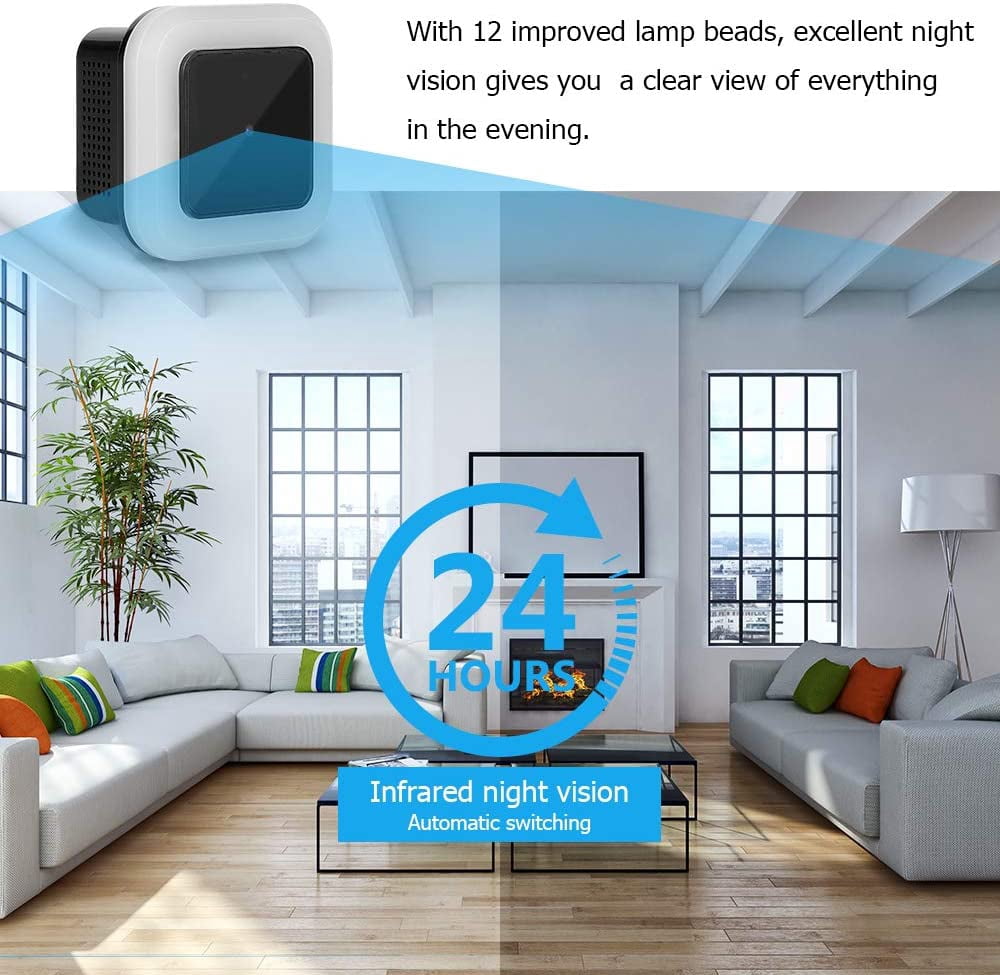 ONLINE Spy Hidden Camera with LED Light, 1080P, Wireless Surveillance Camera, Black