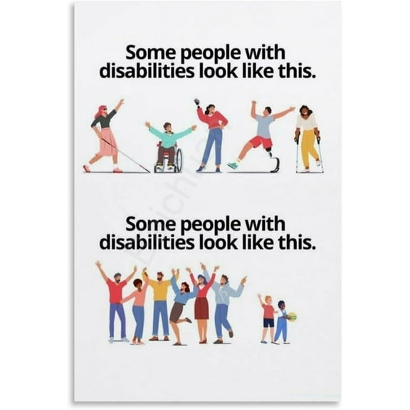 Not All Disabilities Are Visible Poster 3 Canvas Painting Wall Art Poster for Bedroom Living Room Decor
