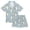 Cute Little Dog Pattern, variant on Silky Satin Kids' Pajama Set Breathable & Smooth Unisex Button-Down Pajamas Cartoon Dog Faces and Bones