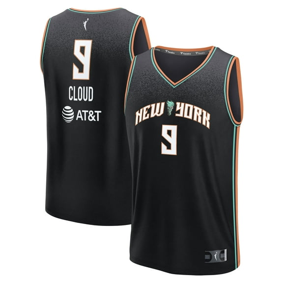 Unisex Fanatics Natasha Cloud Black New York Liberty Explorer Edition Fast Break Replica Jersey