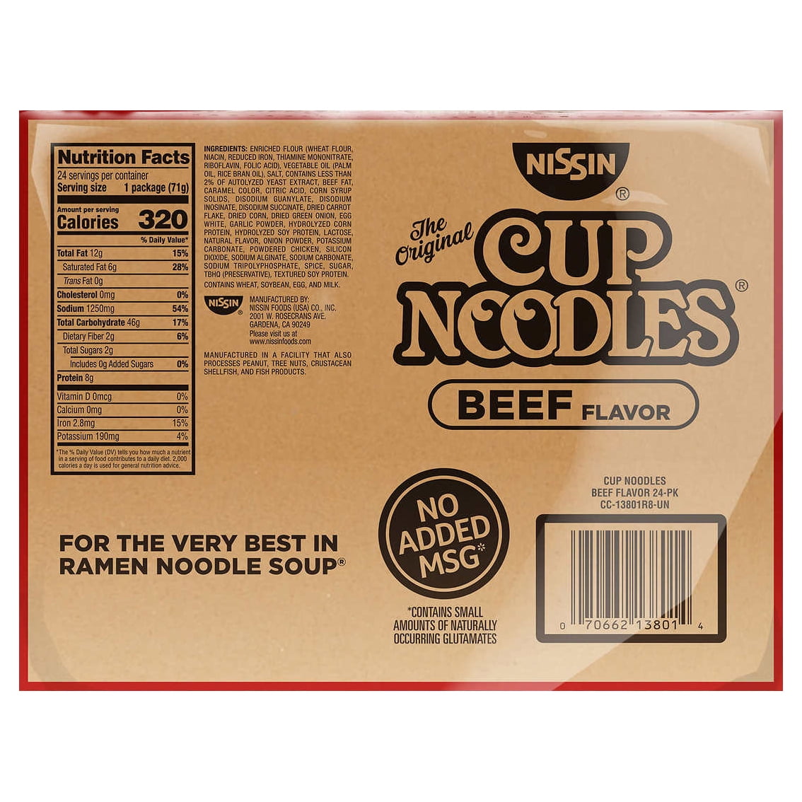 Nissin Cup Noodles, Chicken, 24-count