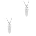 thumbnail image 4 of Minnieouse Abalorio hexagonal para mujer y hombre, regalos de aniversario, colgantes colgantes, abalorios de cristal coloridos puntiagudos, Leche blanca 2Conjunto, 4 of 6