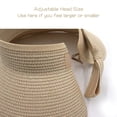 thumbnail image 3 of ACCEHUT Women's UPF 50+ Foldable Wide Brim Straw Sun Visor Adjustable Beige Summer Beach Hat, 3 of 5