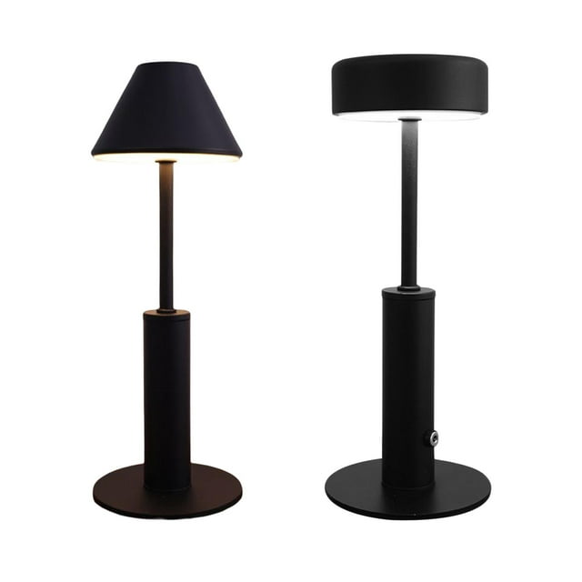 Lámpara de escritorio LED de 2 piezas con carga USB y atenuación, luz nocturna, lámpara de mesa con carcasa de metal Estilo C