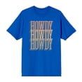 thumbnail image 3 of Western Howdy Repeat Text Men's Blue Crew Neck Short Sleeve Tee-XXL, 3 of 5