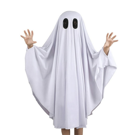 Ruyang Kids Ghost Cape Mantle Boys Girls Halloween Clothes Cute Party Dress Up Outfits White Cloak Age 1 to 9 Years