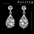thumbnail image 3 of Wedding Necklace Earrings Set Silver Rhinestone Necklaces Teardrop Drop Earring Bridal Jewelry Sets Party Prom Evening Crystal Necklaces, 3 of 6