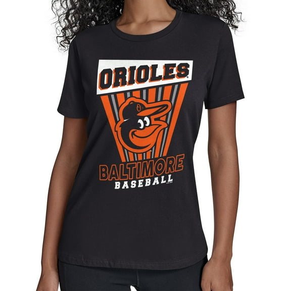Women's Starter  Black Baltimore Orioles Poster Print T-Shirt