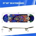 thumbnail image 3 of Complete Skateboards for Beginners,7 Layer Canadian Maple Double Kick Deck,31''Pro Cruiser Blacklight Skate Board, 3 of 5