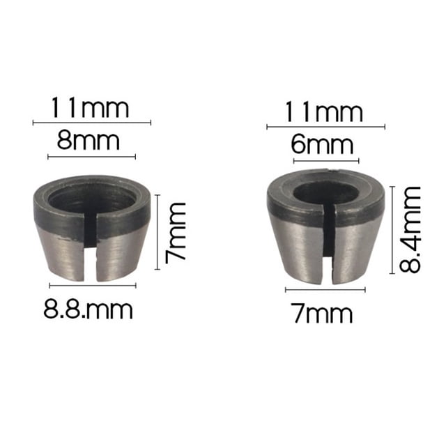 6mm 6.35mm 8mm Collet Chuck For Engraving Trimming Machine Electric Router Bits 2PCS