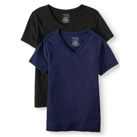 - Women's Short Sleeve V-Neck T-Shirt, 2 Pk Bundle
