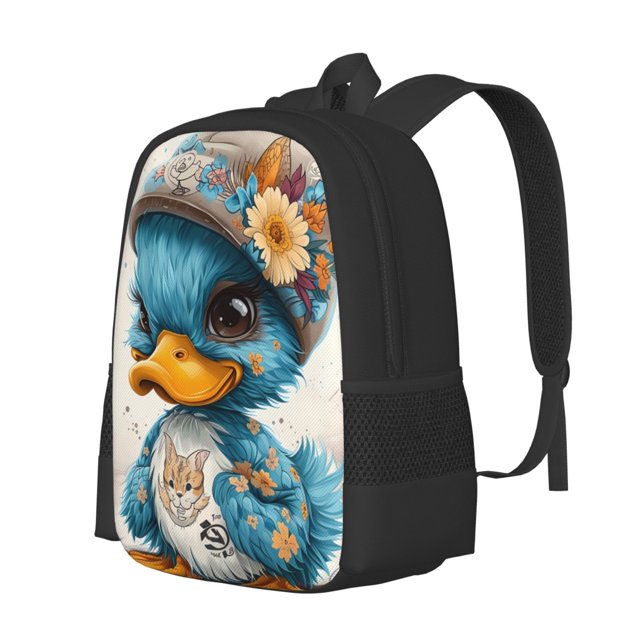Balery Cute Sunflower Blue Duck Mochila para hombre y mujer - Tela Oxford 600D resistente - Gran capacidad, resistente al agua, ideal para la escuela, viajes y senderismo