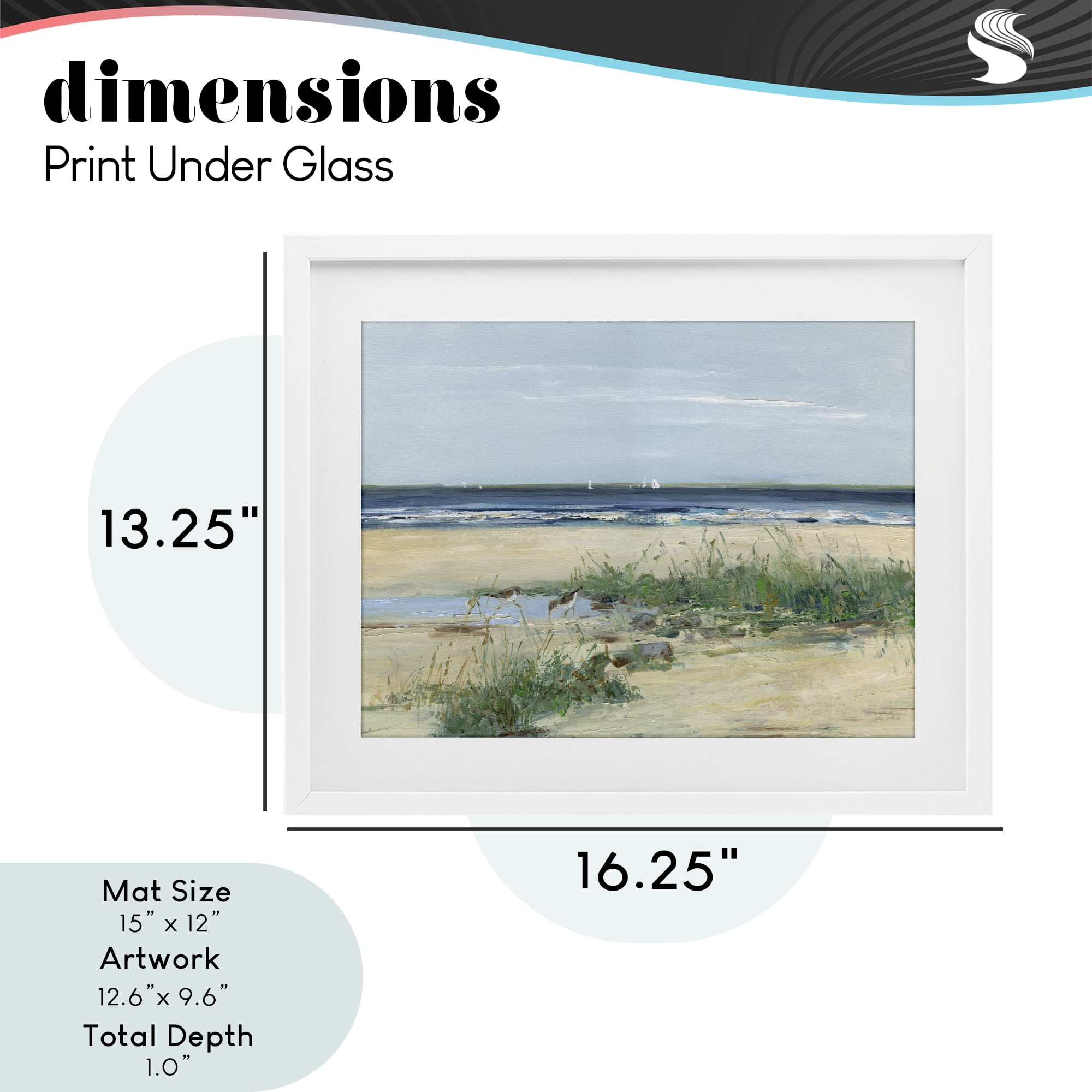 Stupell Industries Beach Marsh Sandpipers White Framed Print Under Glass, design by Sally Swatland