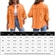 thumbnail image 2 of Chaqueta Cuello vuelto Bolsillos de mezclilla Mujer Traje diario con borde crudo Kuymtek Naranja T XL para Mujer, 2 of 6