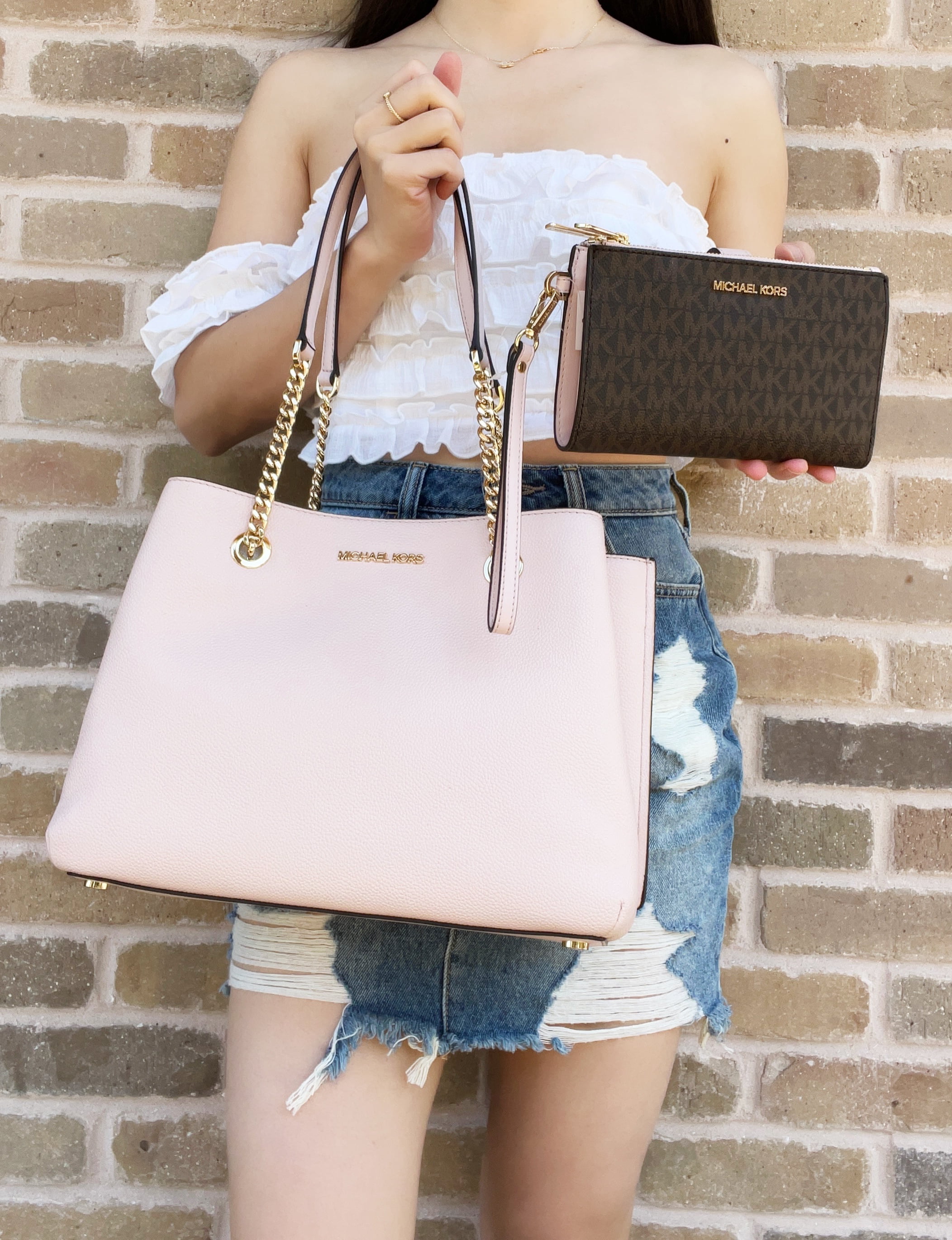 michael kors blush pink tote