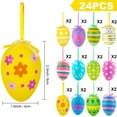 thumbnail image 2 of 24pcs Painted Easter Eggs - Hangable Simulated Plastic Eggs for Home & Party Decor, Colorful Easter Egg Ornaments for Tree Hanging & Tabletop Displays, Festive Easter Decor Supplies, 2*2in, Colouful, 2 of 5