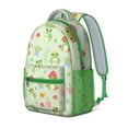 thumbnail image 2 of Cute Green Frog Print Waterproof Backpack - Stylish Lightweight Bookbag for Teens, Durable School Backpack with Breathable Mesh & Nature-Inspired Design, 2 of 5